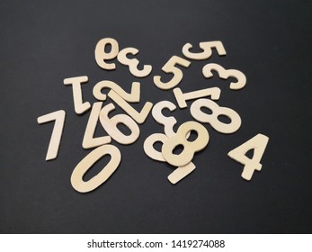 Image Wooden Numbers Black Colour Background Stock Photo 1419274088 ...