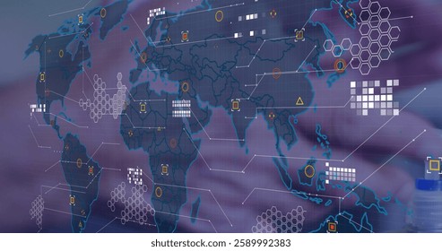 Image of world map and data processing over caucasian man washing hands. Global connections, cloud computing and data processing concept digitally generated image. - Powered by Shutterstock - Get 15% off with code: PIKWIZARD15