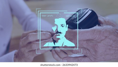 Image of world map and data processing over businessman people using laptop. Global business digital interface technology and networking concept digitally generated image.
