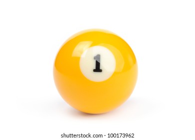 An Image Of A Yellow Billiard Ball