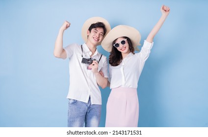 Image Of Young Asian Couple Travel, Summer Vacation