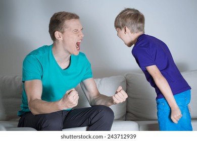 Image Of Young Dad Yelling At His Son