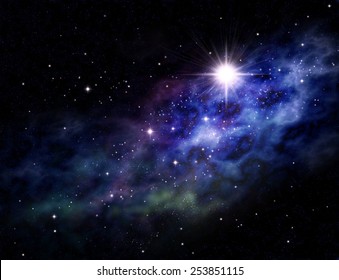 Imaginary Background Of Deep Space And Star Field