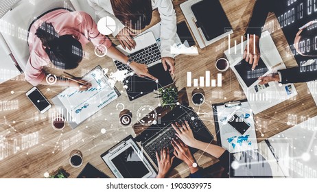 Imaginative visual of business people and financial firms staff . Concept of human resources , enterprise resource planning ERP and digital technology . - Shutterstock ID 1903039975