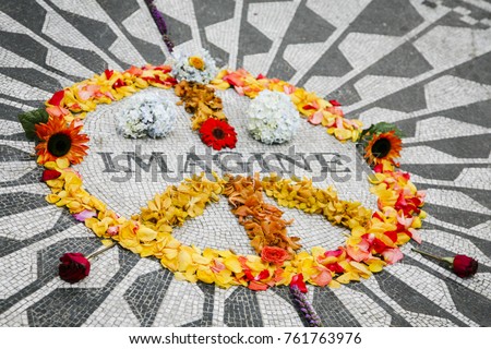 Imagine, strawberry fields forever, Central Park New York