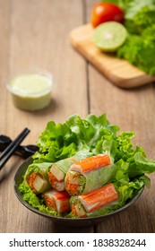 Imitation Crab Stick Fresh Vegetable Salad Rolls.