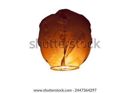 Similar – Image, Stock Photo Illuminated sky lantern floating in the night sky