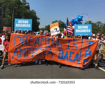 Immigrants Protested Near The White House On September 5, 2017, To Defend DACA (Deferred Action For Childhood Arrivals), Which Protected Young Undocumented Immigrants In The U.S. From Being Deported. 