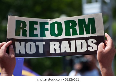 Immigration Activists Holds Sign Saying Reform Stock Photo 52226551 ...