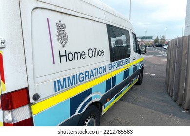 Immigration Enforcement Van Parked At Stansted Airport