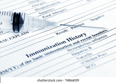 Immunization history form - Shutterstock ID 74866039