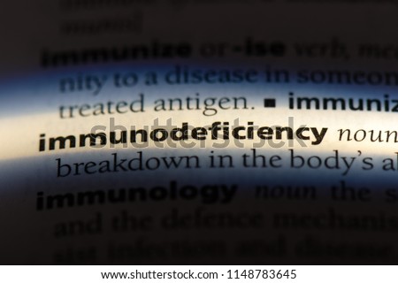 immunodeficiency word in a dictionary. immunodeficiency concept.