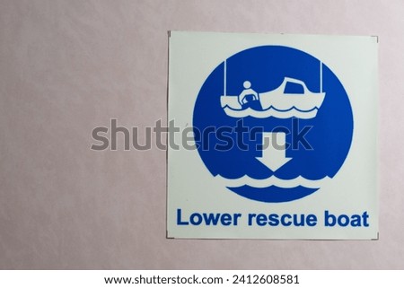 imo symbol of lower rescue boat on board ship