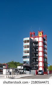 Imola International Motor Sport Racetrack Circuit, Towr With Ferrari Logo, Italy, June 19 2022. DTM