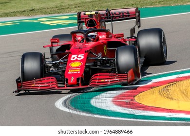 Imola, Italy. 15-18 April 2021. Formula1 World Championship. Gran Prix Of Made In Italy And Emilia Romagna. Carlos Sainz Jr, Ferrari.