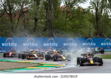 Imola, Italy. 22-24 April 2022. Formula1 World Championship. Grand Prix of Made in Italy and Emilia-Romagna. Start of the race.