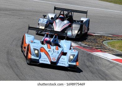 Imola, Italy 3 July 2011: OAK Pescarolo Judd LMP2 Prototype Of Team OAK Racing Driven By Alexandre Prémat And Pierre Nicolet In Action During Race 6H ILMC At Imola Circuit.