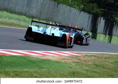 Imola, Italy 3 July 2011: OAK Pescarolo Judd LMP2 Prototype Of Team OAK Racing Driven By Alexandre Prémat And Pierre Nicolet In Action During Race 6H ILMC At Imola Circuit.