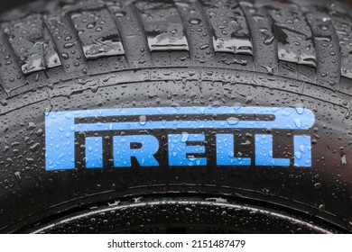 IMOLA, ITALY - April 22, 2022: Pirelli Tyres at round 04 of the 2022 FIA Formula 1 championship taking place at the Imola Circuit in Imola Italy