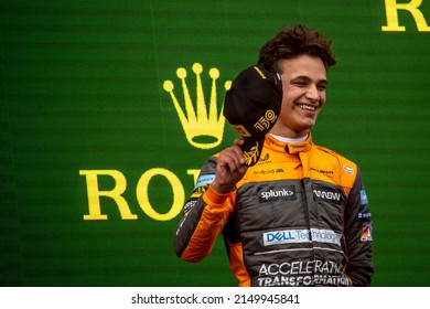 IMOLA, ITALY - April 24, 2022: Lando Norris, From The United Kingdom Competes For The McLaren F1 Team At Round 04 Of The 2022 FIA Formula 1 Championship.