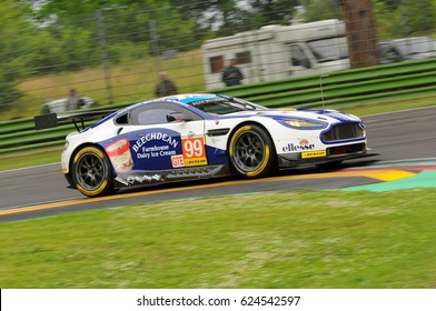 Imola, Italy May 13, 2016: Aston Martin V8 Vantage, Driven By Andrew Howard (GBR), Darren Turner (GBR), Alex MacDowall (GBR), In Action During The European Le Mans Series - 4 Hours - Imola, Italy.