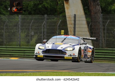 Imola, Italy May 13, 2016: Aston Martin V8 Vantage, Driven By Andrew Howard (GBR), Darren Turner (GBR), Alex MacDowall (GBR), In Action During The European Le Mans Series - 4 Hours - Imola, Italy.