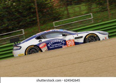 Imola, Italy May 13, 2016: Aston Martin V8 Vantage, Driven By Andrew Howard (GBR), Darren Turner (GBR), Alex MacDowall (GBR), In Action During The European Le Mans Series - 4 Hours - Imola, Italy.