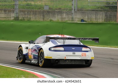 Imola, Italy May 13, 2016: Aston Martin V8 Vantage, Driven By Andrew Howard (GBR), Darren Turner (GBR), Alex MacDowall (GBR), In Action During The European Le Mans Series - 4 Hours - Imola, Italy.