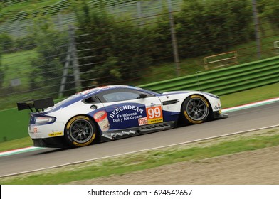 Imola, Italy May 13, 2016: Aston Martin V8 Vantage, Driven By Andrew Howard (GBR), Darren Turner (GBR), Alex MacDowall (GBR), In Action During The European Le Mans Series - 4 Hours - Imola, Italy.