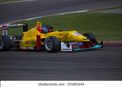 Imola, Italy - October 11, 2014: Dallara F312 - Mercedes Of Jo Zeller Racing Team, Driven By Calderon Tatiana (Col) In Action During The Fia Formula 3 European Championship 