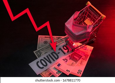 The impact of coronavirus on the economy. Drop in consumption due to the COVID-19 epidemic. - Shutterstock ID 1678811770