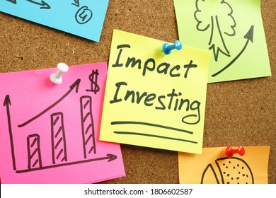 Impact Investing Words With Charts On The Wall.