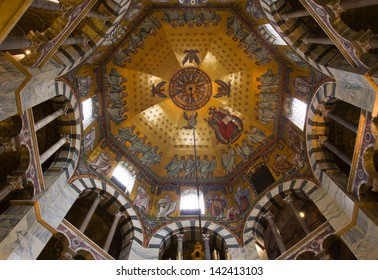 IMPERIAL CATHEDRAL , AACHEN, GERMANY  Ã¢Â?Â? 26 MAY 2013: Beautiful mosaics inside the octagon-shaped interior of the Aachen Cathedral on May 15, 2013, Aachen