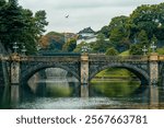 Imperial palace - Tokyo Photograph of the Tokyo Imperial Palace and the Seimon Ishibashi bridge, Bridge leads to the main gate of Tokyo Imperial Palace. It is known as the Eyeglasses Bridge, Travel.