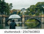 Imperial palace - Tokyo Photograph of the Tokyo Imperial Palace and the Seimon Ishibashi bridge, Bridge leads to the main gate of Tokyo Imperial Palace. It is known as the Eyeglasses Bridge, Travel.