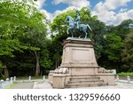 Imperial Prince Komatsunomiya Akihito Shinno statue in park Ueno in Tokyo