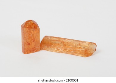 Imperial Topaz Stone Is At White Background