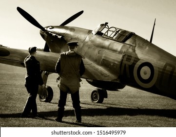 Imperial War Museum. Duxford, Cambridgeshire, UK. 2019 Battle Of Britain Air Show. Hawker Hurricane. British Second World War Fighter.