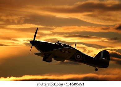 Imperial War Museum. Duxford, Cambridgeshire, UK. 2019 Battle Of Britain Air Show. Hawker Hurricane. British Second World War Fighter.