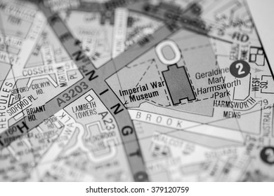 Imperial War Museum. London, UK Map.