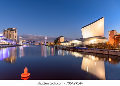 Imperial War Museum on the banks of Manchester Canal in Salford Quays, Manchester.