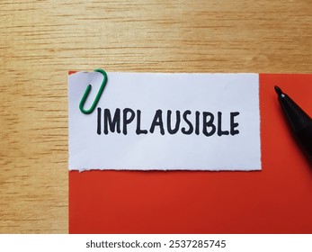 Implausible writting on table background.