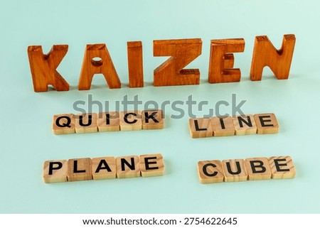 Implementation types of Kaizen: line, plane, cube, and quick.