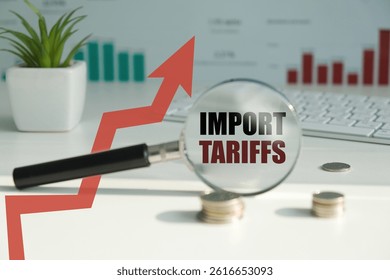 Import tariffs increasing, arrow going up