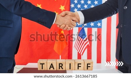 Import Trade Tariffs increase concept with United States of America Flag. Trade wars Tariffs government import taxation,to increase the economy.Industrial Tariffs growth.Import Trade Tariffs increase.