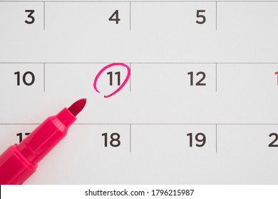 important appointment schedule write on white calendar page date close up