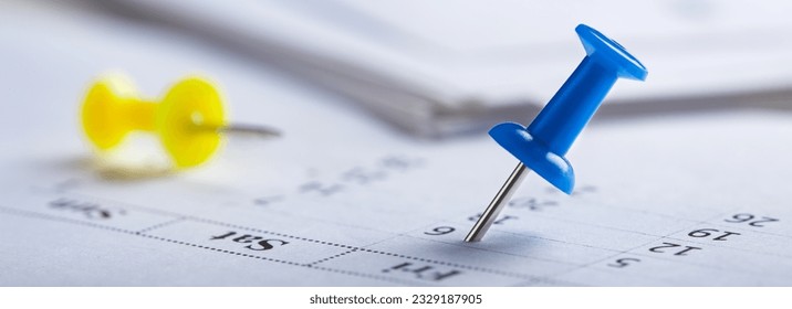 Important date and calendar appointment. pin on calendar. - Powered by Shutterstock