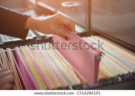 Important documents in files placed in the filing cabinet