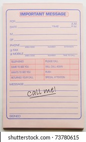 An important message memo pad with call me written on it.