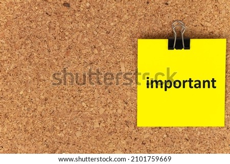 Important post text on Background, Sticky Note.
